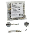 C-Line Products Retracting ID Card Reels, Spring Clip, Clear, PK 12 CLI88207